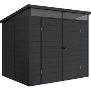 Abri R&eacute;sine Terra 4,57m&sup2; - 181x143x204cm - Abri de jardin ext&eacute;rieur - Porte avec charni&egrave;res - Tragaluz pour lumi&egrave;re naturelle - R&eacute;sistant - Rangement