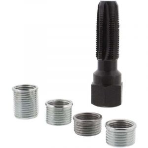 Kit de réparation de filetage de bougie d'allumage M14x1,25, réparation de filetage M14 avec 4 accessoires de taraudage, réparation de filetage de