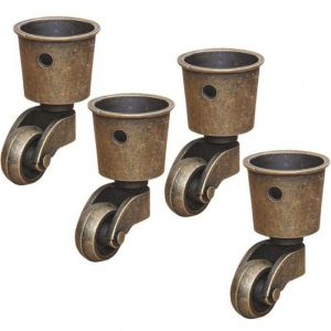 Roulette de Meuble - Haut de Gamme - Laiton Massif - Charge 440 Lbs - Lot de 4 - Pivotante