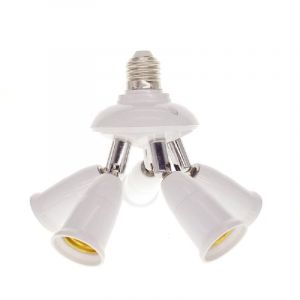 3 en 1 E27 Socket adaptateur r&eacute;partiteur, E26/E27 Standard ampoules LED bases de lampe, convertisseur Lustre Douille avec 360 degr&eacute;s r&eacute;glable &agrave; 180 &deg;