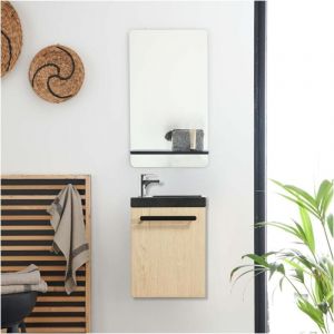 Mob-in - Ensemble lave-mains suspendu nevada avec miroir tablette