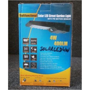 Projecteur ext&eacute;rieur solaire LED 4W noir &agrave; d&eacute;tecteur 224x137x41.5mm 4000K 400lm sur batterie IP65 SOLAR