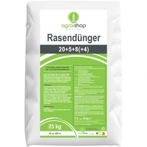Agrarshop Engrais pour gazon 20+5+8(+4) avec LZW 25 kg Engrais de d&eacute;marrage pour gazon