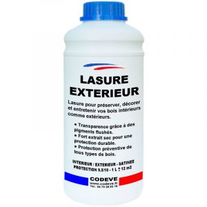 Lasure Bois Exterieur - 1 l - Codeve Bois - Ch&ecirc;ne dor&eacute; - Pour Une Protection Efficace De Vos Bois En Climat Difficile.