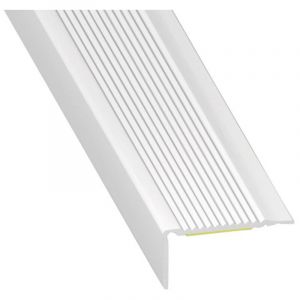 Nez De Marche Adh&eacute;sif Aluminium Blanc 45x23mm Long. 1m