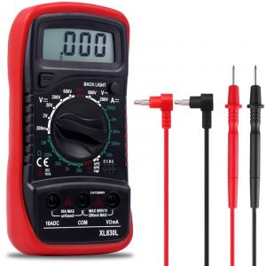 Multim&egrave;tre Num&eacute;rique Portable, Testeur &Eacute;lectrique avec &eacute;cran LCD et r&eacute;tro&eacute;clairage bleu,Mesure La Tension CA/CC, Ohmm&egrave;tre, Courant CC, R&eacute;sistance,