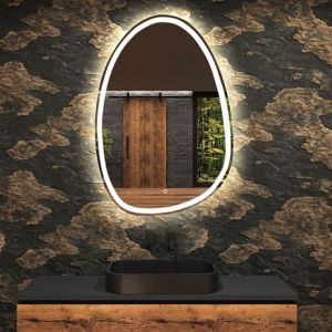 Artforma - Miroir de salle de bain led - Miroir 94x124cm asymétrique - Interrupteur sensitif - Blanc Froid - (SFLA222)