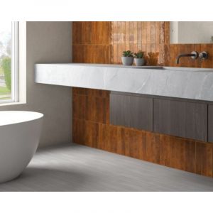 Carrelage mural faïence FUOCO 32.8x6.5 cm Rust - - boîte de m2