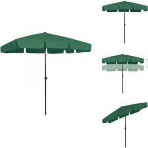 Parasol de plage vert 200x125 cm - Parasol De Plage - Parasol Vert - Parasol Inclinable - Parasol Résistant Aux uv - Parasol Extérieur