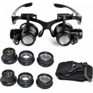 Yoyaxi - Ulisem Loupe Serre Tête Loupe Frontale Lunettes grossissantes Allumage led Grossissements de 10x, 15x, 20x et 25x
