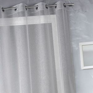 Voilage en organza fantaisie uni Gris clair 140x240 cm