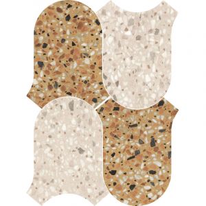 Carrelage gr&egrave;s c&eacute;rame effet terrazzo CHICCO Mosa&iuml;que Onda Senape - Greige - - bo&icirc;te de m2 - Mosa&iuml;que Onda Senape - Greige - bo&icirc;te de m2 - Mosa&iuml;que