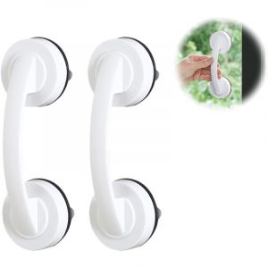 Barre dappui wc, poign&eacute;e ventouse, 2PCS Rails dappui &agrave; ventouse antid&eacute;rapants pour personnes &acirc;g&eacute;es, Rail dappui &agrave; ventouse pour porte en verre, rail