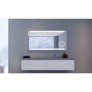Talos - Miroir de salle de bain King avec éclairage - Miroir de salle de bain led 120x60 cm - Miroir mural avec miroir cosmétique éclairé - Couleur
