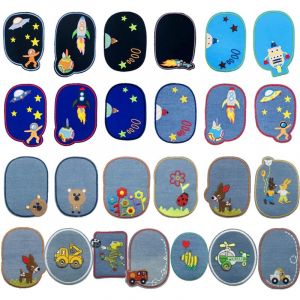 Patch Thermocollant, 25 PCS Planet Broderie Autocollant Iron on Patches Animal Broderie Patch Thermocollant pour Jeans, Vestes, V&ecirc;tements, Sac &agrave;