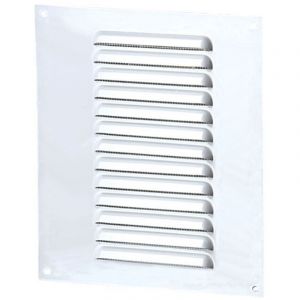 Winflex Ventilation - Grille aération rectangle 150x215mm 59cm2 - Alu blanc + anti-insecte - Winflex