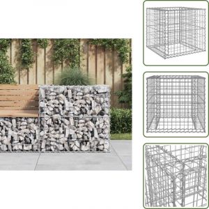 The Living Store - Panier de gabions argent&eacute; 70x70x65 cm fer galvanis&eacute; - Jardiniere Gabion - Bordure Jardin - D&eacute;coration Ext&eacute;rieure - Planter - Pot