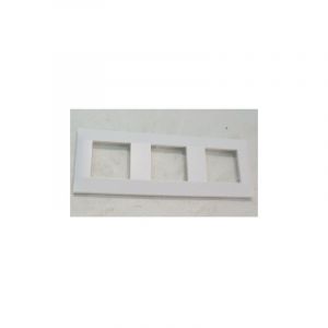 Schneider Electric - Plaque triple blanc polaire 3 postes entraxe 71mm vertical pour appareillage mural Altira ALB44659