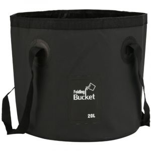 Linghhang - Seau &eacute;tanche 20L Seau de p&ecirc;che en plein air Seau pliant Camping Nettoyage Noir