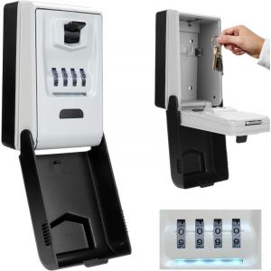 Lntyq Boite a Clef, Boite &agrave; Cl&eacute; S&eacute;curis&eacute;e, Boite a Clefs Securisee exterieur avec R&eacute;tro&eacute;clair&eacute;e, Etanche Boite a Cl&eacute; avec Code, Coffre a Clef