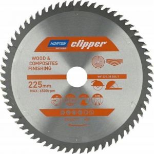 Norton 225 mm lame de scie circulaire carbure tungst&egrave;ne