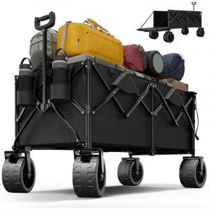 332L Chariot de Plage Maximum 200KG Chariot de Jardin,Diable Pliant avec Freins,Chariot Pliable Poign&eacute;e R&eacute;glable,Brouette Jardin,Chariots &agrave; la Plage