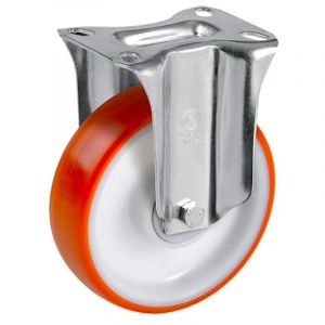 2gt Roues Et Roulettes - Roulette fixe diamètre 100 mm roue polyuréthane rouge roulement à billes - 200 Kg