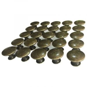 Stomo - Poignée de meuble-10x Boutons de Tiroir de Porte Vintage 30mm Antique Laiton Poignées de Placard d'armoires de Cuisine, Pour Commode et