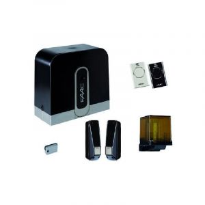 Faac &ndash; Kit de motorisation de portail coulissant 24V &ndash; Charge max 400 kg &ndash; Moteur C720 &ndash; Vitesse d'ouverture 8 &agrave; 18 m/min &ndash; S&eacute;curit&eacute; anti-&eacute;crasement