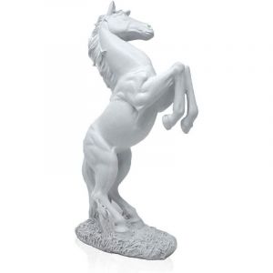 Statue Debout Cheval Résine Statue pour La Décoration Intérieure Décoration Cheval Art Statue Sculpture 17830.5 cm Blanc 1 Pièce