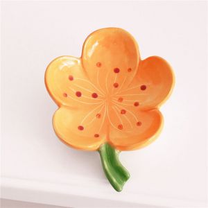 Porte Savon Ceramique Porte Savon Salle de Bain Support Eponge Evier Cuisine, pour Toutes Les Tailles Communes de Savon Solide (Jaune)