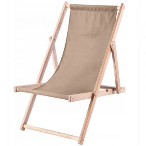 Kadax - Chaise Longue Pliable en Bois pour se D&eacute;tendre Confortablement &agrave; la Plage, sur Le Balcon ou dans Le Jardin, Transat Pliant d'Ext&eacute;rieur (Beige)