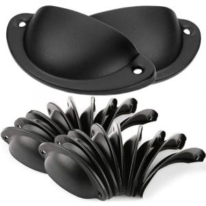 Promotion, 20 Poign&eacute;e de Coquille Vintage pour Tiroir Armoire Meuble Cuisine,Fer Incurv&eacute; Bouton de Porte de Placard Retro, Poign&eacute;e de Meubles Bouton