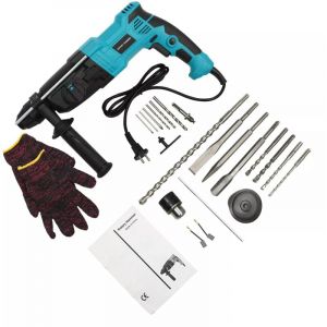 Gojoy - Perceuse à Percussion Électrique Rectifieuse 360° Poignée Rotative Marteau perforateur, perceuse 3 en 1, marteau de démolition 800W 0-1200 rpm