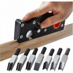 Rabot &agrave; chanfreiner &agrave; bois professionnel rabot &agrave; main &agrave; profondeur r&eacute;glable multi-angle 7 types de t&ecirc;tes de coupe