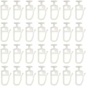 30 Pcs Crochet de Rideau Rail Glisseur Rail Rideau Poulie &agrave; Rideaux en Plastique Blanc pour Rideau de Douche Porte et Fen&ecirc;tre