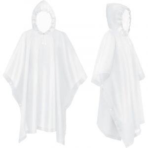 Poncho de Pluie Adulte, Poncho Pluie Imperm&eacute;able Mat&eacute;riau EVA, Unisexe Poncho Pluie R&eacute;utilisable, Poncho Anti Pluie &agrave; Capuche pour Camping Randonn&eacute;e