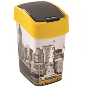 2045259 flip bin poubelle décoration new york plastique multicolore 25 l 209996 - Curver