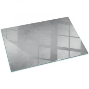 Plaque Rectangulaire en verre tremp&eacute; sous chemin&eacute;e et po&ecirc;le protection sol parquet Texture de b&eacute;ton avec effet 100x70 cm
