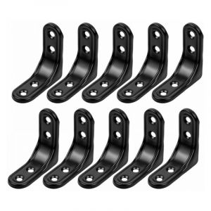 10 Pièces Angle Droit Support en forme,Support d'angle droit, Noir Equerre Inox, 50mm Equerre de Fixation Noir, 90 Degrés équerre d'angle Droit en L