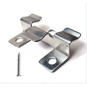 Lot de 100 clips de fixation pour terrasse en composite avec vis en acier inoxydable（hauteur 1 cm）