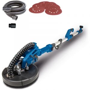 [JAMAIS UTILIS&Eacute;] Scheppach Ponceuse murs et plafonds DS920X - 710 W - Plateau de pon&ccedil;age &Oslash;225 mm - LED - T&ecirc;te inclinable &agrave; 90&deg;- T&eacute;lescopique - Tuyau