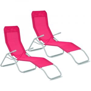 Aga24 - Aga 2x Chaise Longue de Jardin siesta Rose