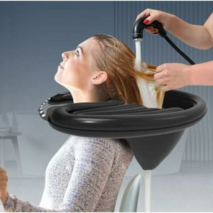 Csparkv - Noir Plateau Portable Lavabo Portable, Bac a shampoing domicile, Bac Pour Laver les Cheveux, Bassin Gonflable pour Laver Les Cheveux,