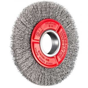 Brosse circulaire SIT acier ondul&eacute; pour touret 125 mm