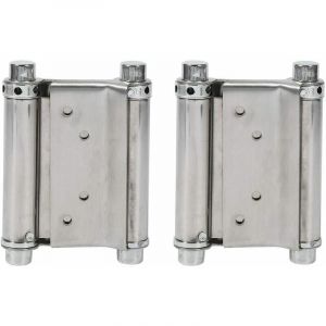 FOREHILL 2Pcs Charnières À Ressort Double Action en Acier Inox Charnières de Porte de Saloon Gond Porte Battante, Capacité de Charge Jusqu'à 15 Kg