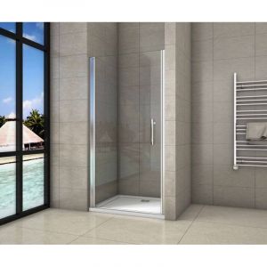 AICA porte de douche pivotante 80x180cm en 5mm verre anticalcaire porte de douche Hauteur 180cm Installation en niche