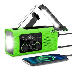Radio dynamo1 Solaire Portable, Radio A Pile avec Manivelle, Lampe dynamo1 Survie, Kit De Survie Complet, avec Lampe De Poche LED, Rechargeable par