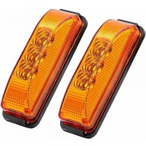 Feu de Gabarit Lat&eacute;ral &eacute;tanche, 2 pi&egrave;ces LED Voyant de Feu de Balisage Lat&eacute;ral 24 V, Auto Feux Lat&eacute;raux pour Camionnette Camion Caravane Voiture