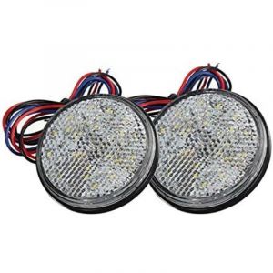 Jamais UTILIS&Eacute;]Feux de Remorque led, 12V Feu Arriere pour Remorque 2PCS remorque Voiture Feu de Freinage R&eacute;flecteur Rond led Feu de Gabarit led pour